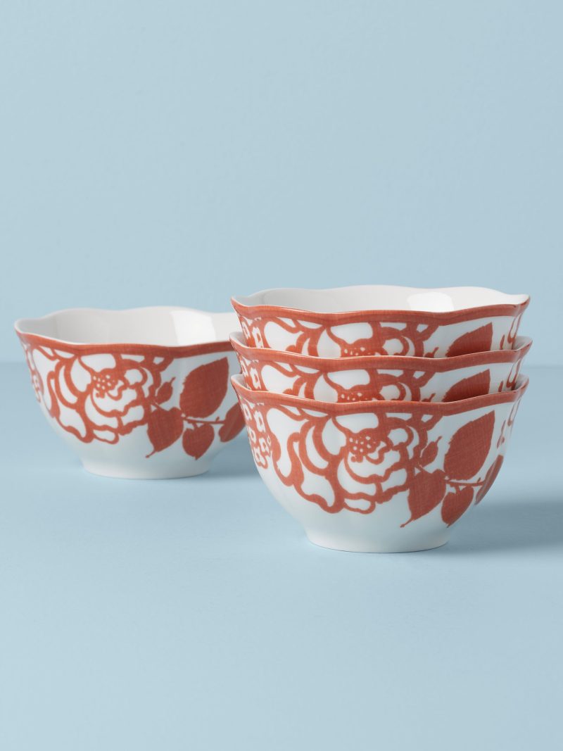 Butterfly Meadow Cottage Saffron Rice Bowls - Set of 4