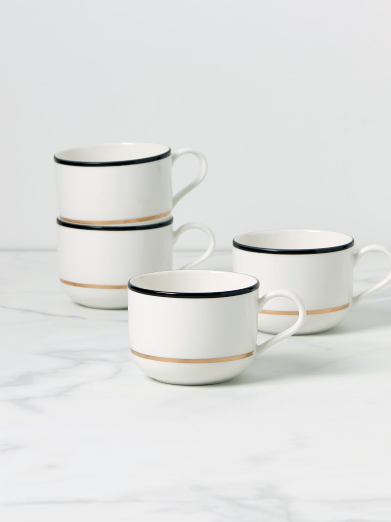 Make It Pop Mugs - Set of 4 - Black/Gold