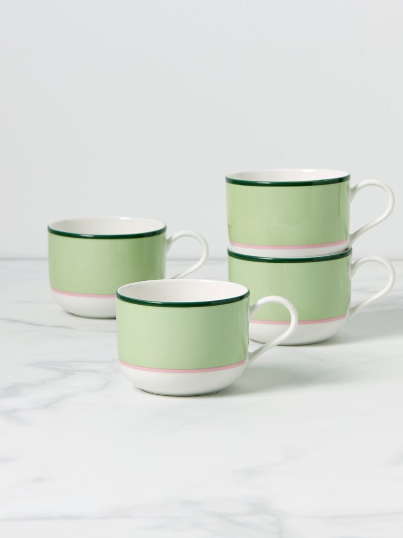 Make It Pop Mugs - Set of 4 - Green/Pink